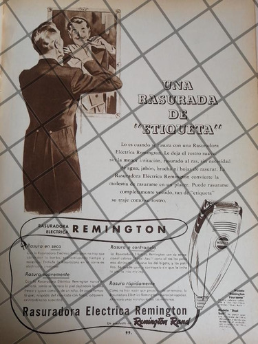 Cartel Antiguo. Rasuradora Remington 1948