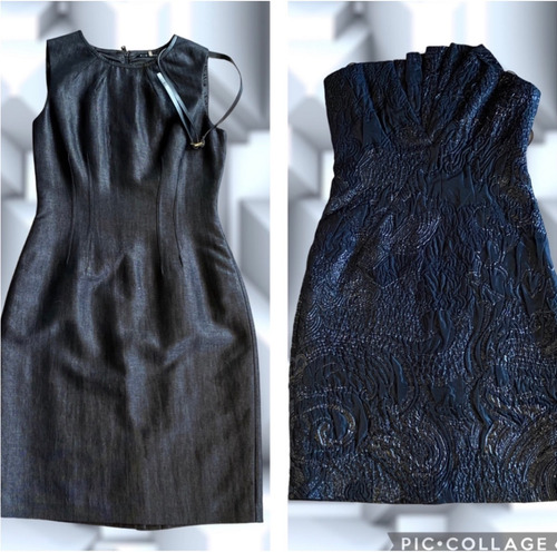 Vestido Negro Ellie Tahari ( 2 Pzas )