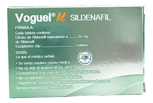 Voguel M Sildenafil 50 Mg C/4 Tabletas Maver