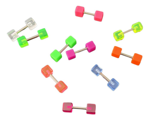 2 X 10 Pendientes De Tuerca Con Estilo Para Cartílago Para