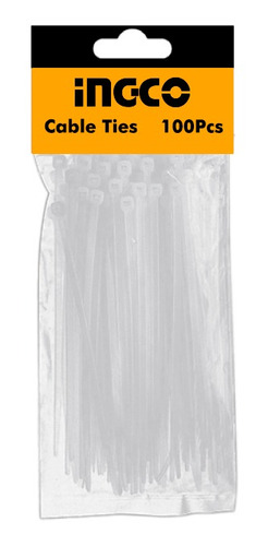 Imagen 1 de 3 de Collarin Precinto Blanco 30 Cm X 4.8 Ingco Hct3002 (preci Ma