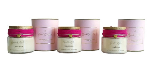 Imagem 6 de 6 de Kit Com 3 Velas Aromáticas (jasmim, Baunilha E Lavanda)