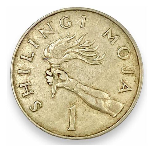 Antigua Moneda Africana De Tanzania De 1 Chelín Del Año 1966 (Usado)