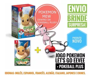 Pokémon Lets Go Eevee + Pokeball Plus Bundle / Novo