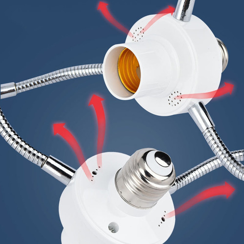 Adaptador Divisor De Bombilla Led E27 Ajustable Para Oficina