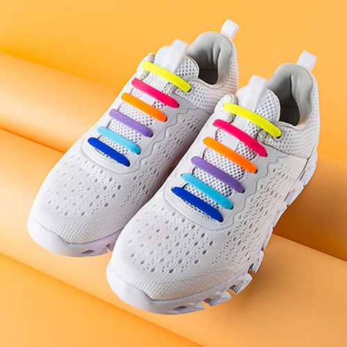 13 Pares Cordones Planos Elásticos De Para Zapatillas De 16 Piezas Agujetas De Silicona Sin Ataduras