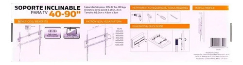 Soporte Inclinable Atvio Para Pantallas De 40-90 Pulgadas