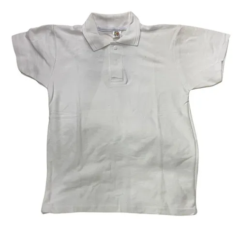 Playera Ni o Tipo Polo Blanca Escolar C moda Cuotas sin inter s