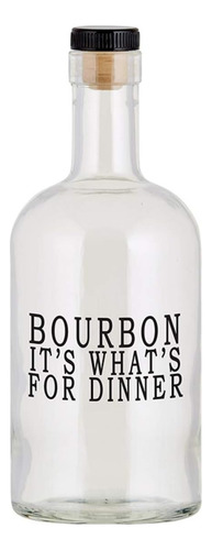 Botella De Bourbon De Licor De Vidrio Con Tapa De Corcho, 25