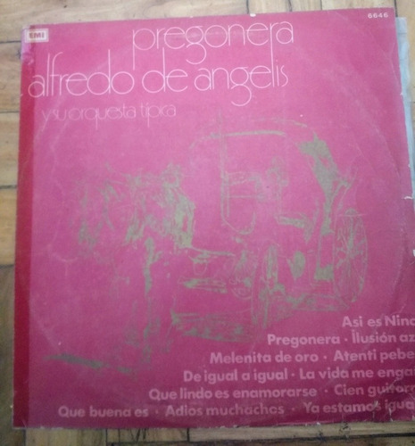 Alfredo De Angelis Y Su Orquesta Pregonera Vinilo