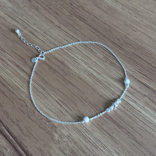 Imagen 6 de 10 de Pulsera Tobillera De Plata .925 Mujer Bolitas Agálea Joyería