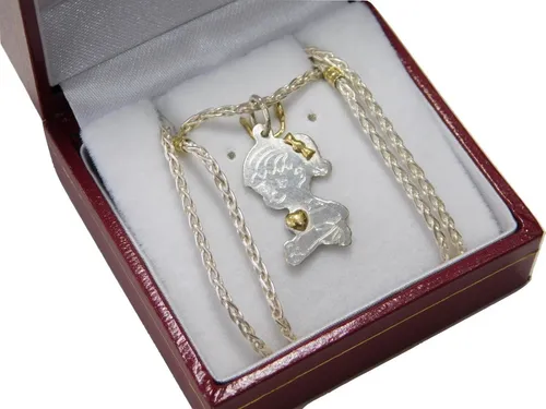 comprar Conjunto Plata 925 Y Oro 18 K  Nena Ó Nene Cadena Y Grabado