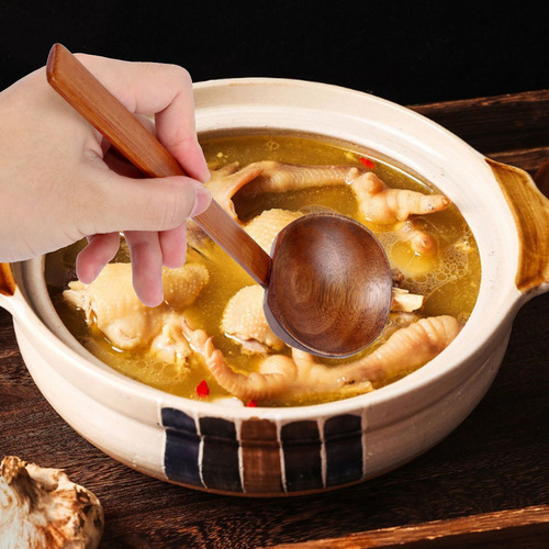 Cuchara Japonesa De Mango Largo, 4 Piezas, Para Ramen