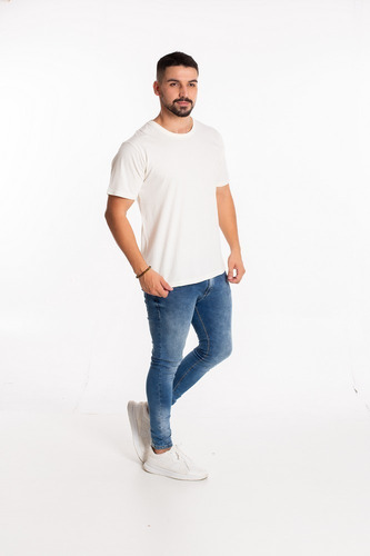 5 Camisetas Brancas Masculinas Básicas Algodão 30/1 Premium
