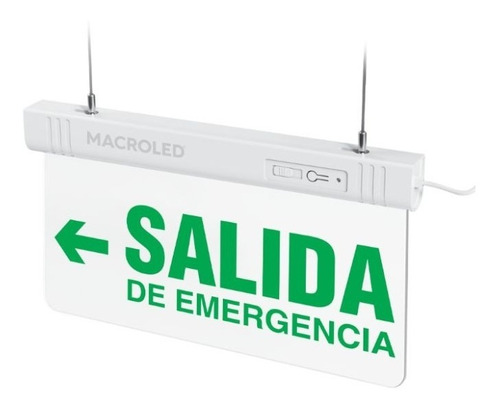 Cartel Led Salida De Emergencia Izquierda 1w Csl-eme-izq Color Blanco