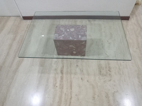 Mesa De Centro Para Sala. De Mármol Y Vidrio