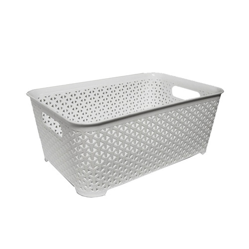 Canastos Organizador Plastico Cesto Rattan Grande Bajo X 1 Colombraro