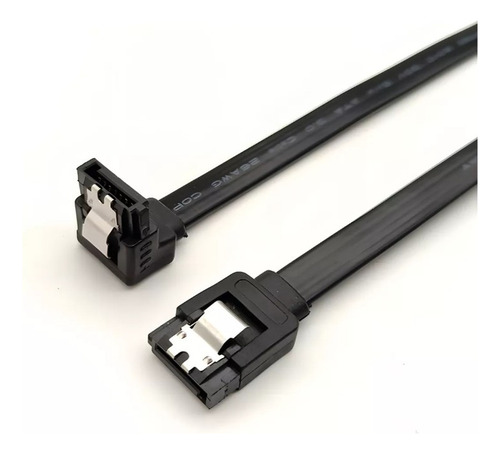 Pack 2 Cables Sata 3 Datos 6gbps Negro 40cm Conector En L