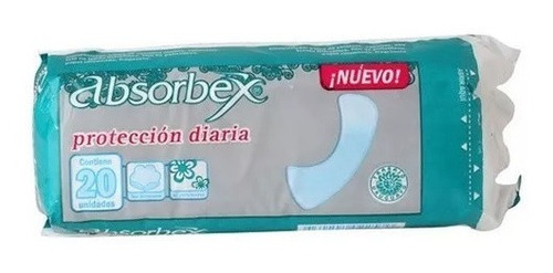 Imagen 1 de 1 de Protectores Diarios Absorbex (20 Toallitas) Sin Perfume Tcec