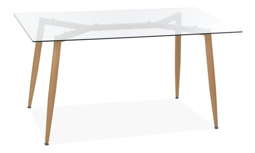 Mesa Comedor De Vidrio Eames 130x80 Cm Vidrio Templado