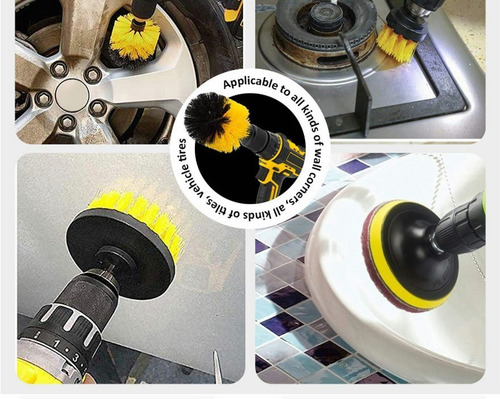 Imagen 10 de 10 de Set De 12 Cepillos Taladro Tapiz Limpieza Automotriz Hogar