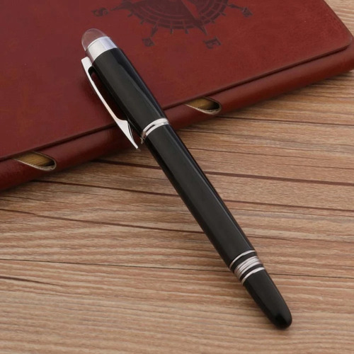 Pluma Tipo Fuentes Inoxidables, Mxbkx-008, 2pzas, 0.5mm Punt Tinta Verde Exterior Negro/plateado