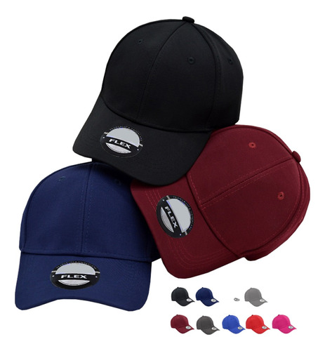 Gorra Básica Flex Ajustable De Resorte Cerrada 7 Colores