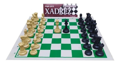 Imagem 1 de 3 de  Xadrez profissional peso tabuleiro + 2 damas Jaehrig