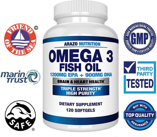 Arazo Nutrition Omega 3 1200mg Dha 900mg Epa 120 Cápsulas Sabor Sin Sabor