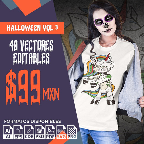 Pack Vectores Halloween Vol 3 Ai Eps Cdr Sublimacion