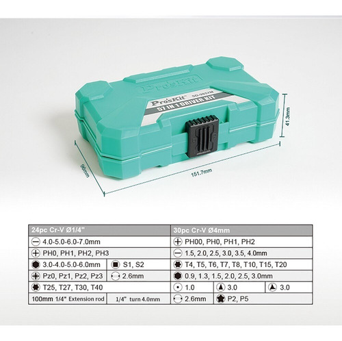 Imagen 3 de 4 de Set De Destornilladores 57 Piezas Proskit Sd-9857m -pdiy-