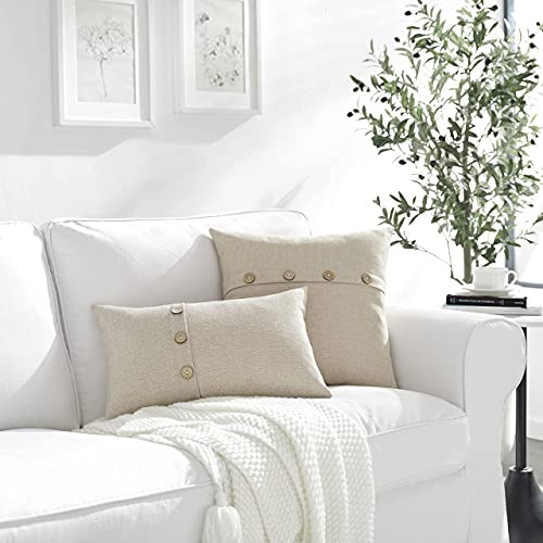 Juego De 2 Fundas De Almohada Lumbar Beige Biscotti 12 ...