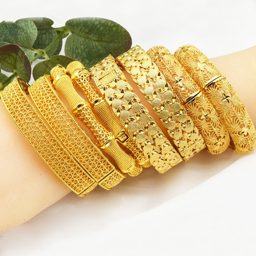 Pulsera B-04 Para Mujer, Chapada En Oro De 24 Quilates, Para
