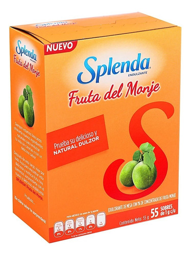 Edulcorante Splenda Fruta del Monje en polvo caja 55 g 55 u