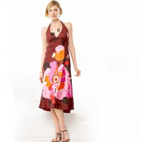 Banana Republic Maxi Vestido Floral Seda Chico Ch Cafe