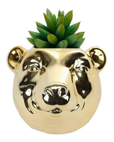 Vaso De Parede Cachepot Urso P/ Plantas Suculentas Cactus