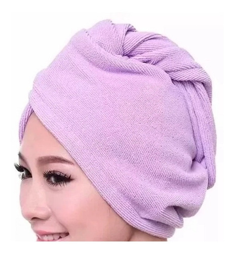 Prática Toalha Touca P/ Secar O Cabelo Com Elástico E Botão