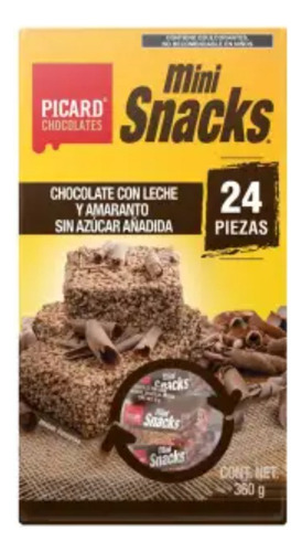 3 Pza Chocolates Con Leche Y Amaranto Picard Mini Snacks 360
