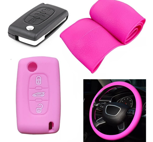 Cubre Volante + Funda Llave Silicona - Grand Picasso - Rosa