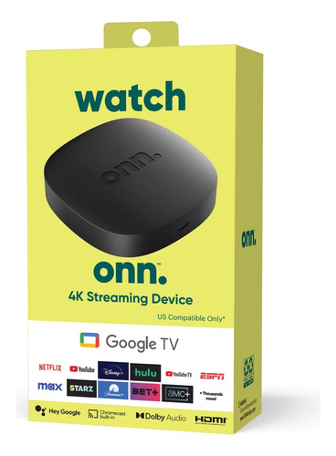 Onn Tv 4k Google Con Control Remoto Voz Chromecast Negro De Voz