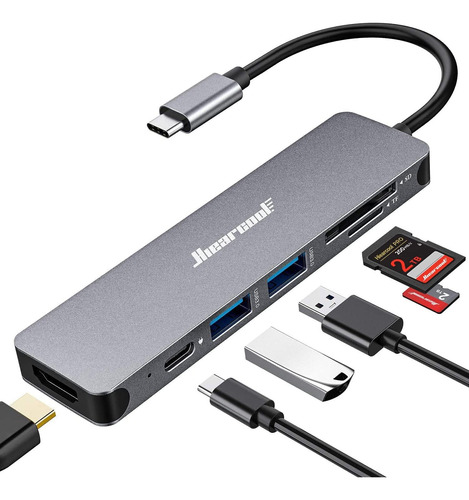 Hiearcool Usb C Hub, Adaptador Usb C Multipuerto Para Macboo