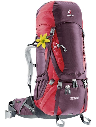 Mochila Trekking Deuter Aircontact 60 + 10 Sl Aubergine-cran