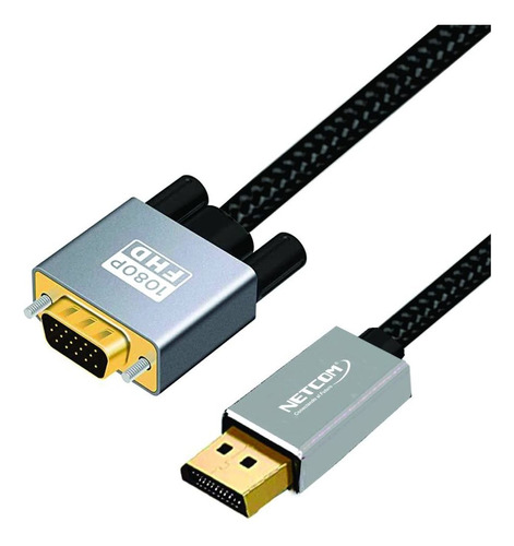 Cable Displayport A Vga Netcom Macho 1.8 Mt 4k Dp A Vga 1080