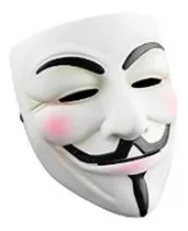 Comprar Mascara Disfraz Anonymous V De Venganza Vendetta Con Resorte Color Blanco