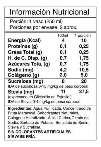 Agua De Frutas + Colageno 55occ Maracuya - I Like