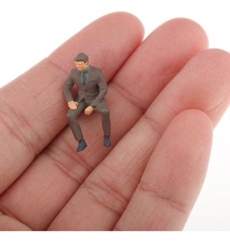 1:64 Modelo Em Miniatura Da Posição Sentada Figura Ciano