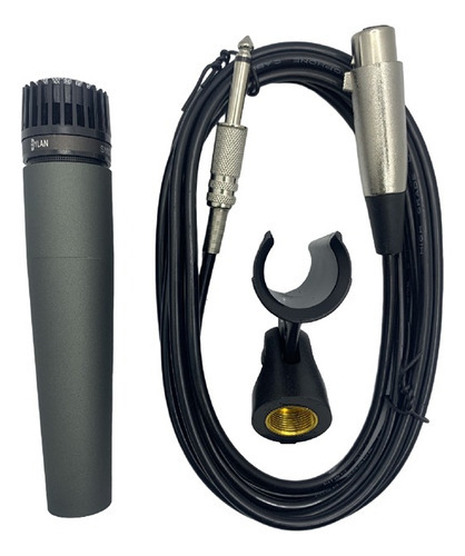 Microfone Dylan Smd-57 P/ Instrumento Com Cabo Loja Cor Preto