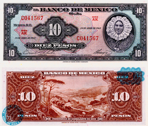 México - 10 Pesos - Año 1963