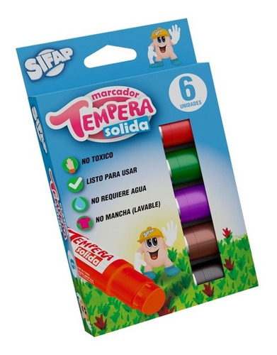 Tempera Solida Sifap Clasicos X6 Colores