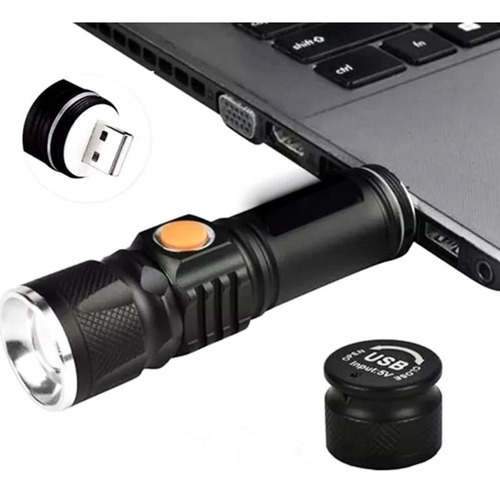 Lanterna Tática Militar Led T6 Zoom Potente Usb Recaregável